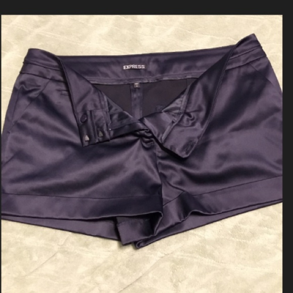Express satin feel dark blue shorts size 12
